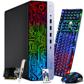 BTO RGB Gaming PC Desktop - Intel Core i5 7th Gen 16GB DDR4 Ram 256GB SSD + 1TB HDD NVIDIA GeForce GT 1030 2GB Graphics Card Windows 10 Pro Computer Tower for PC Gaming HDMI (Renewed)