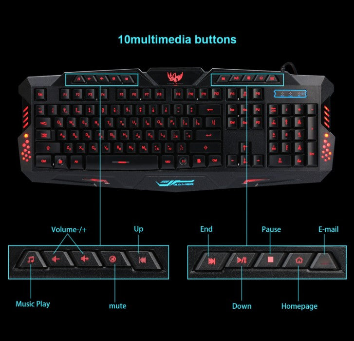 M200 Crackle Design RGB Gaming Keyboard and Mouse Set