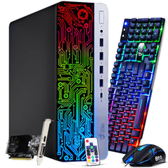 BTO RGB Gaming PC Desktop - Intel Core i5 7th Gen 16GB DDR4 Ram 256GB SSD + 1TB HDD NVIDIA GeForce GT 1030 2GB Graphics Card Windows 10 Pro Computer Tower for PC Gaming HDMI (Renewed)