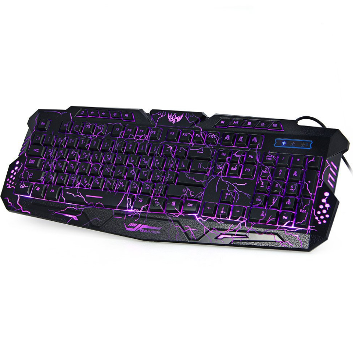 M200 Crackle Design RGB Gaming Keyboard and Mouse Set