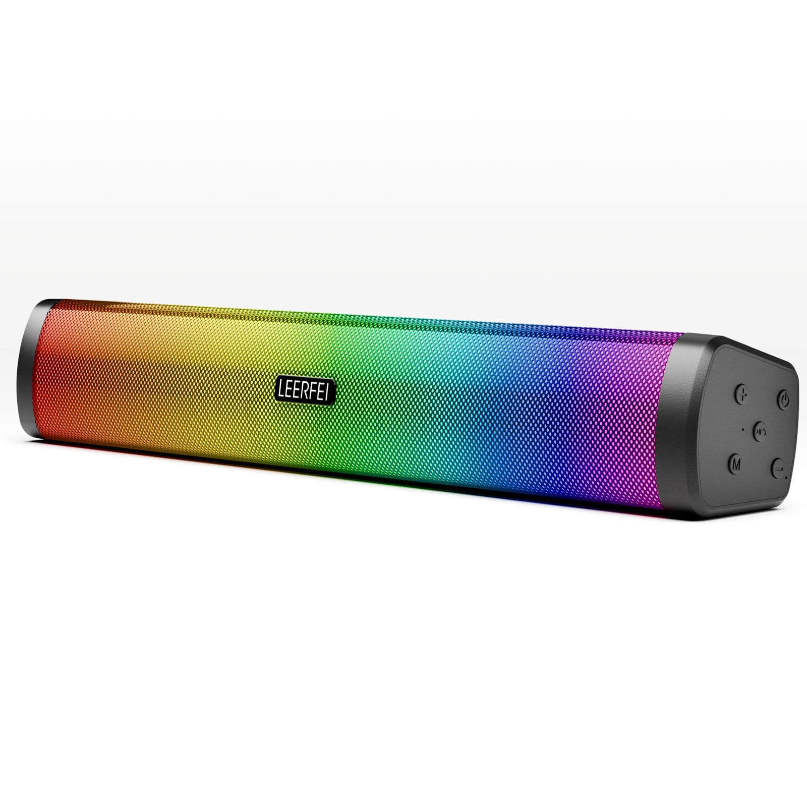 OOYY Home Portable Bluetooth Speaker with Colorful Flashing Lights Wireless Bluetooth Sound Bar Perfect for Home Theater and Gaming (Black)
