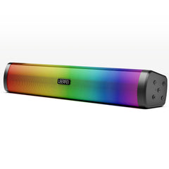 OOYY Home Portable Bluetooth Speaker with Colorful Flashing Lights Wireless Bluetooth Sound Bar Perfect for Home Theater and Gaming (Black)