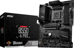 MSI B550-A PRO ProSeries Gaming PC Motherboard - AM4 DDR4 PCIe 4.0 SATA 6Gb/s M.2 USB 3.2 Gen 2 HDMI/DP ATX AMD Computer Motherboards (Renewed)