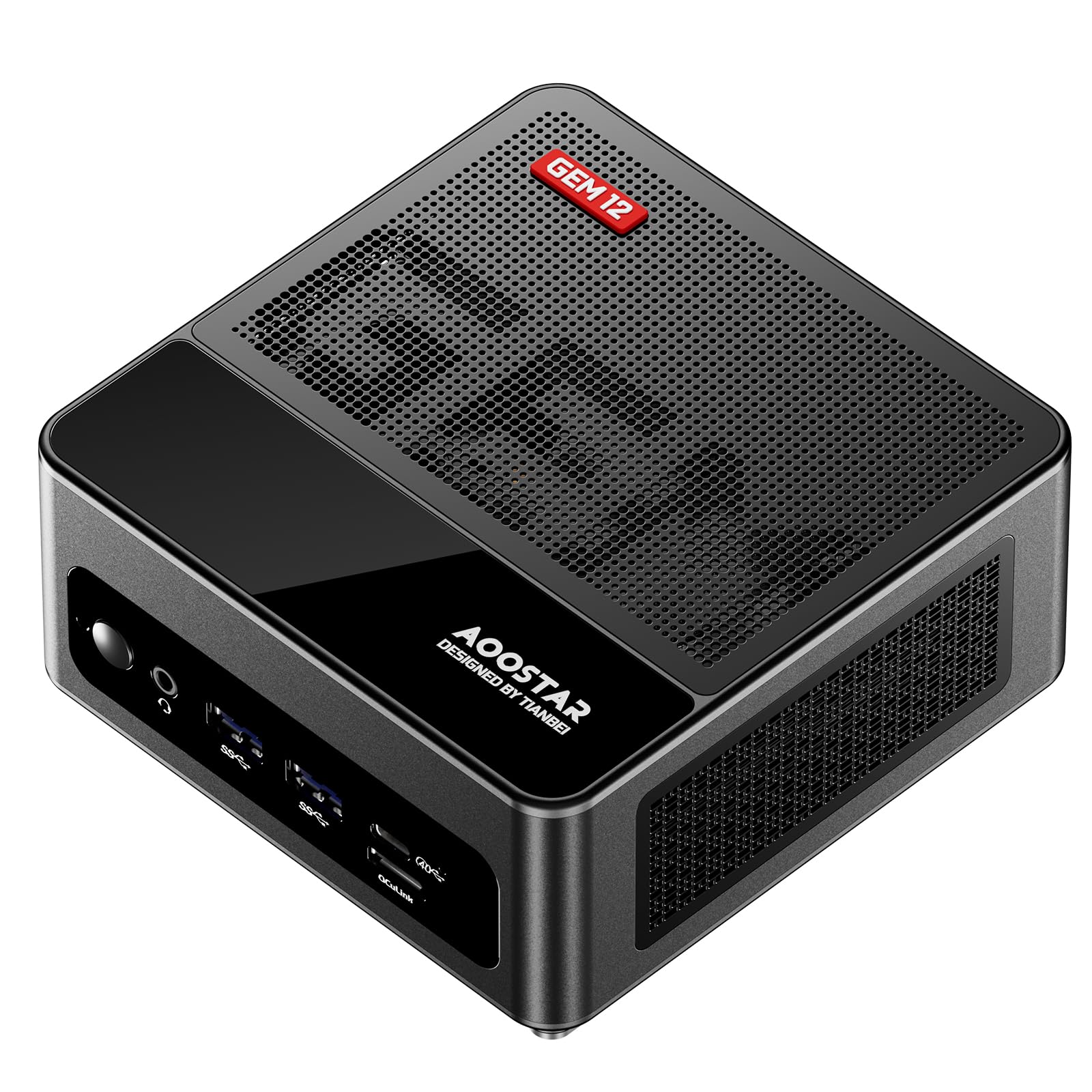 AOOSTAR GEM12 AMD R9 6900HX Mini PC(8C/16Tup to 4.9GHz) Mini Gaming PC 16GB DDR5 4800Mhz RAM 500GB NVMe PCIe4.0 SSD Mini Desktop Computer 4K@60Hz 4-Screen Display/OCULINK/75W TDP/USB4/DP1.4