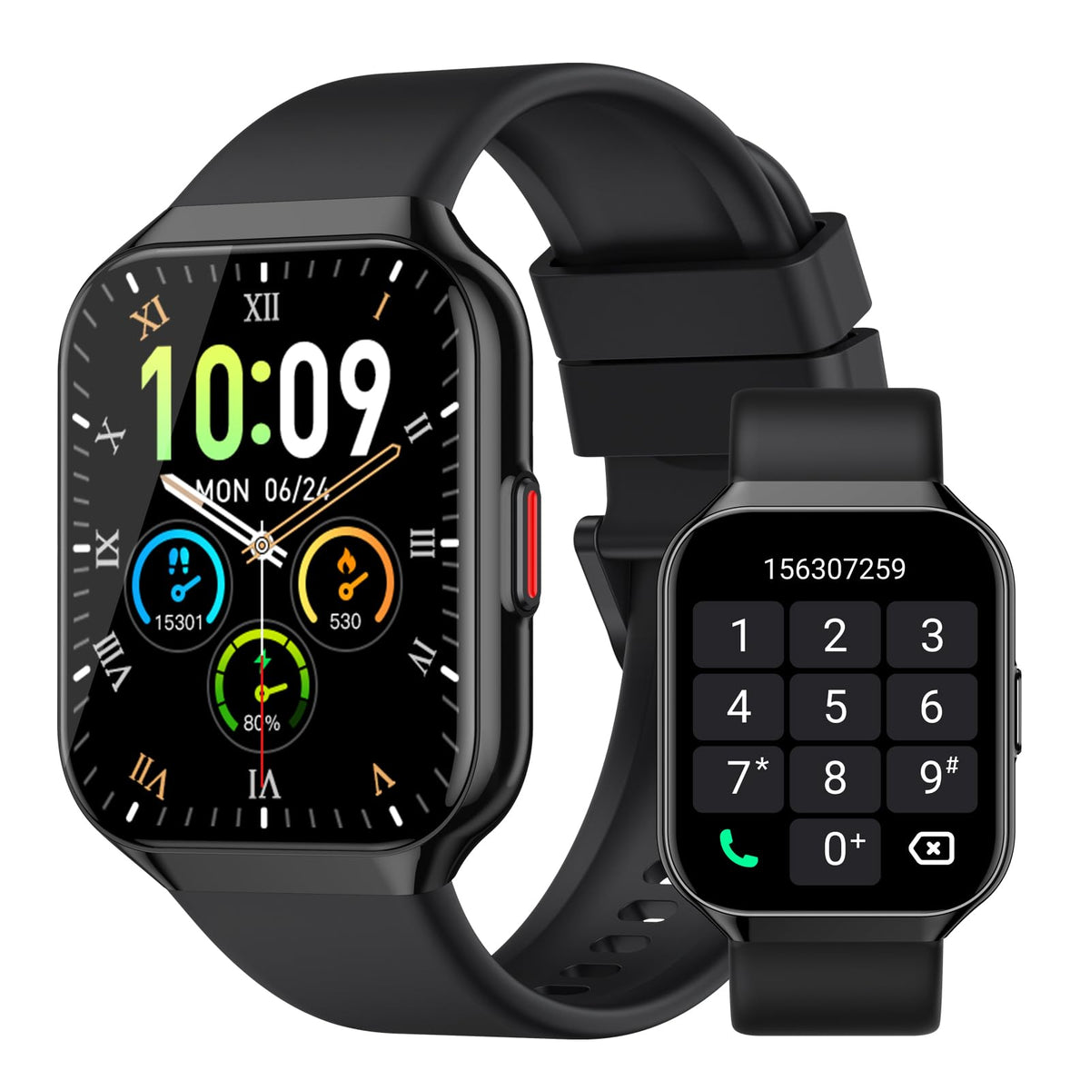 Smart Watch 1.96" HD Smartwatches for Men Women (Answer/Make Calls) IP68 Waterproof Fitness Watch Heart Rate/Sleep/SpO2 Monitor Fitness Tracker with 113+ Sport Modes for iOS/Android (Black)